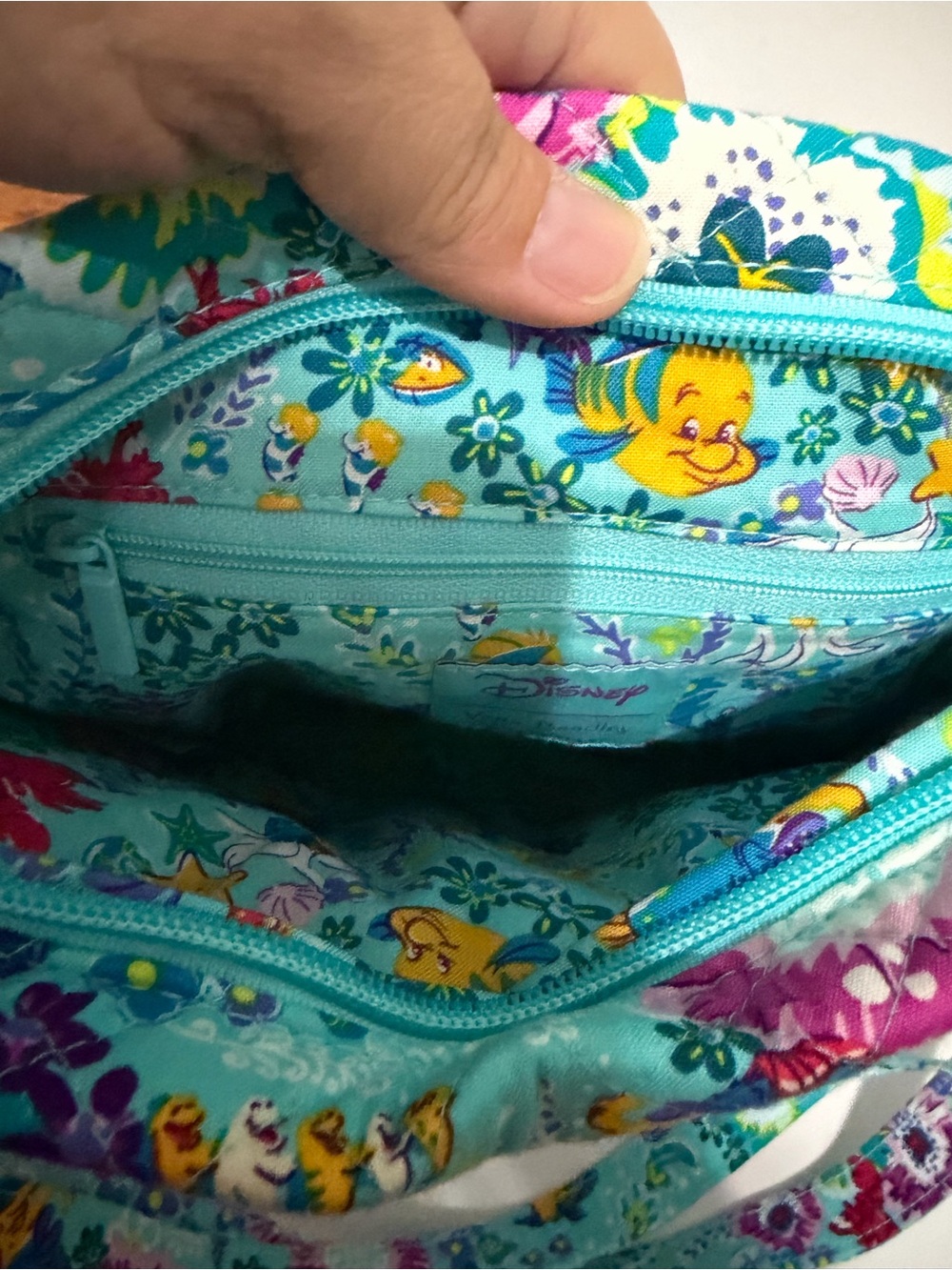 Vera Bradley Disney Parks Ariel Little Mermaid Triple Zip Hipster Crossbody Bag - Picture 10 of 13